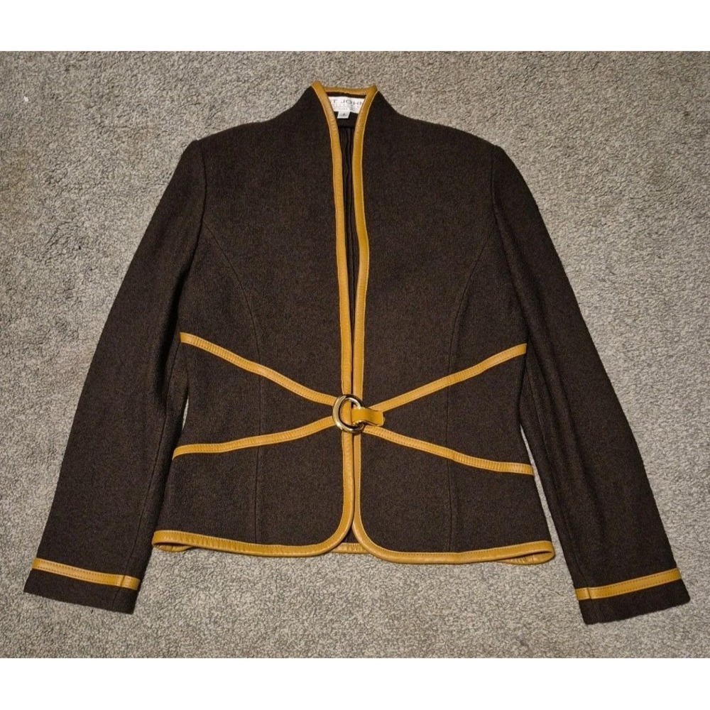 St. John Collection By Marie Gray Wool Red Blazer - Size: 8